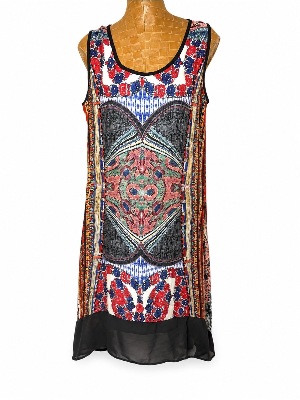 Urban Mangoz Sleeveless Boho Print Shift Dress Size Medium